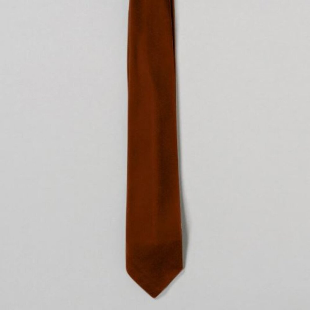Revelry Velvet Tie - Rust (Extra Long)